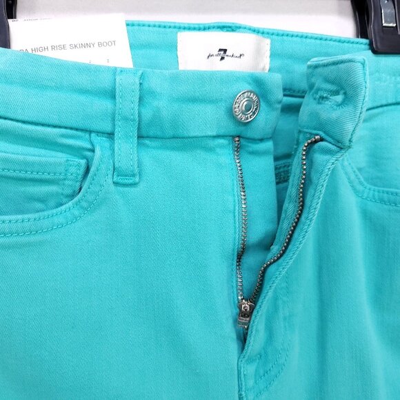 7 For All Mankind Women's Ultra High Rise Skinny Boot Jeans Size 26 Atlantis New - Picture 12 of 16